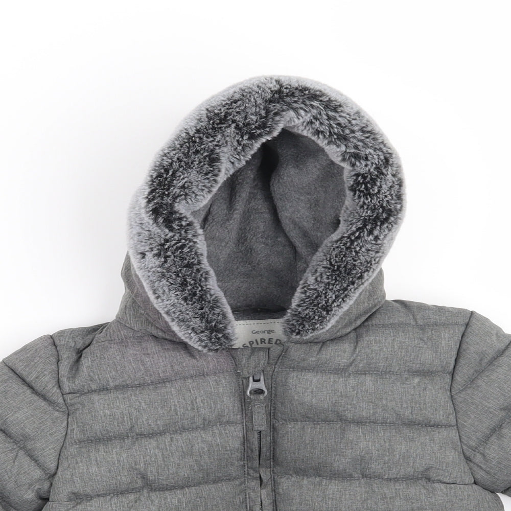 George Boys Grey   Overcoat Coat Size 3-6 Months