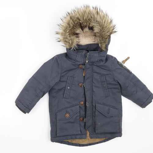 H&M Boys Blue   Overcoat Coat