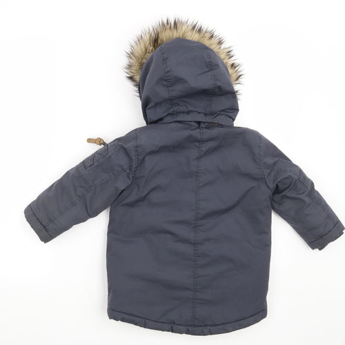 H&M Boys Blue   Overcoat Coat