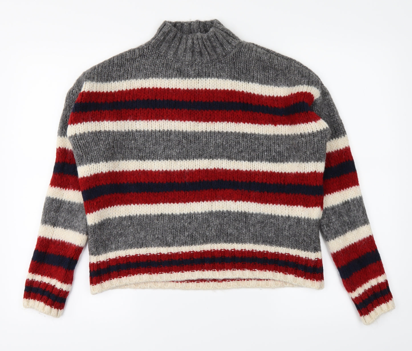 Primark Womens Grey Striped  Pullover Jumper Size S