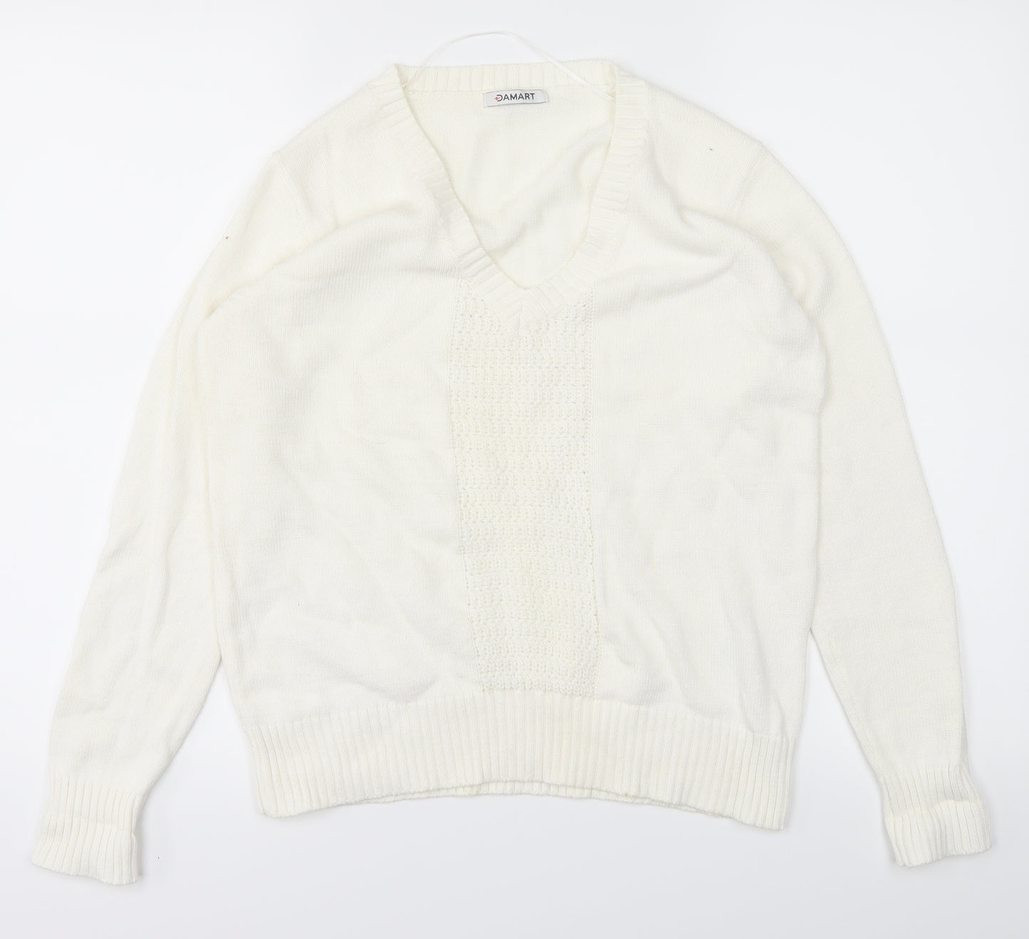 Damart Womens White  Knit Pullover Jumper Size 10