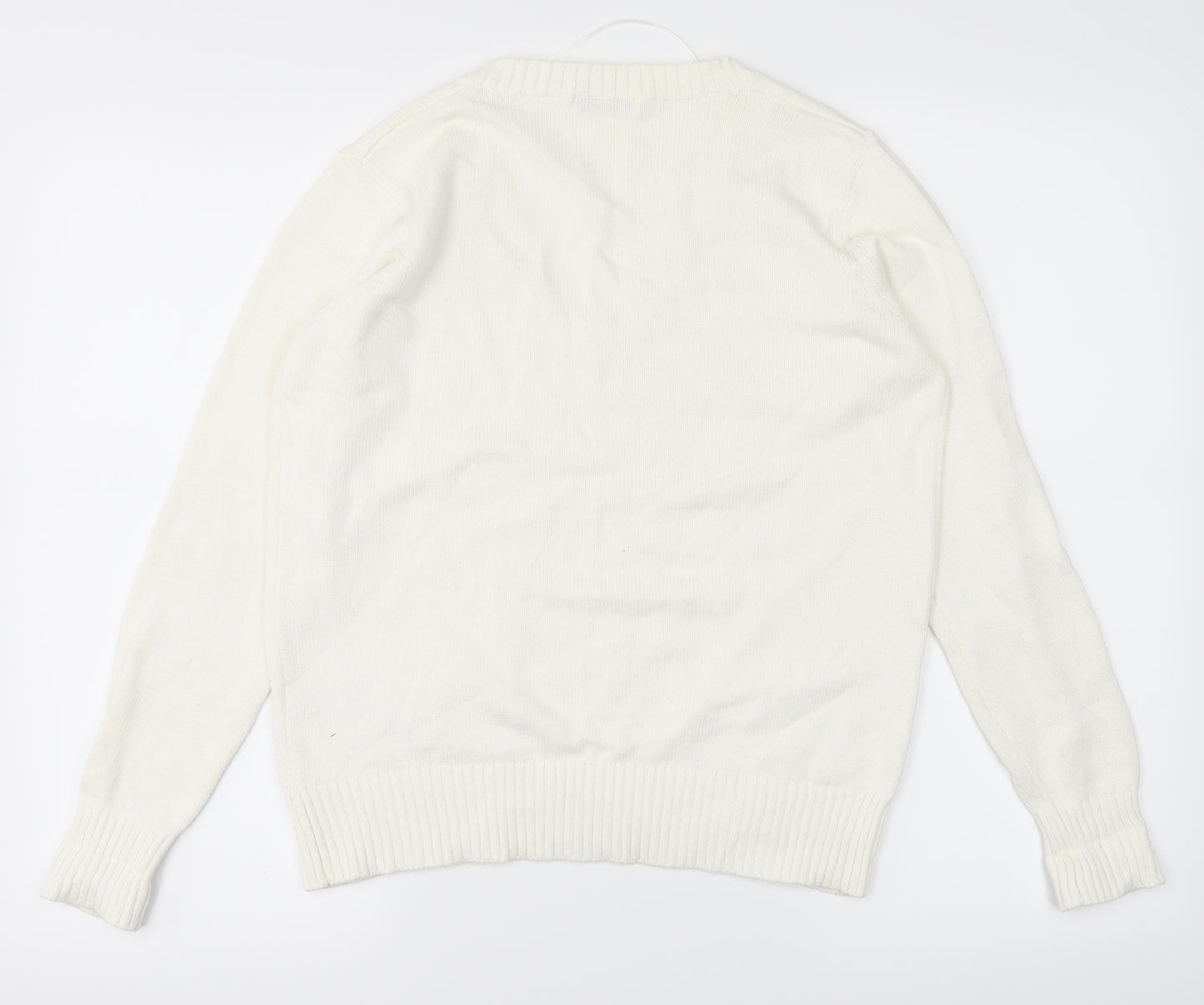 Damart Womens White  Knit Pullover Jumper Size 10