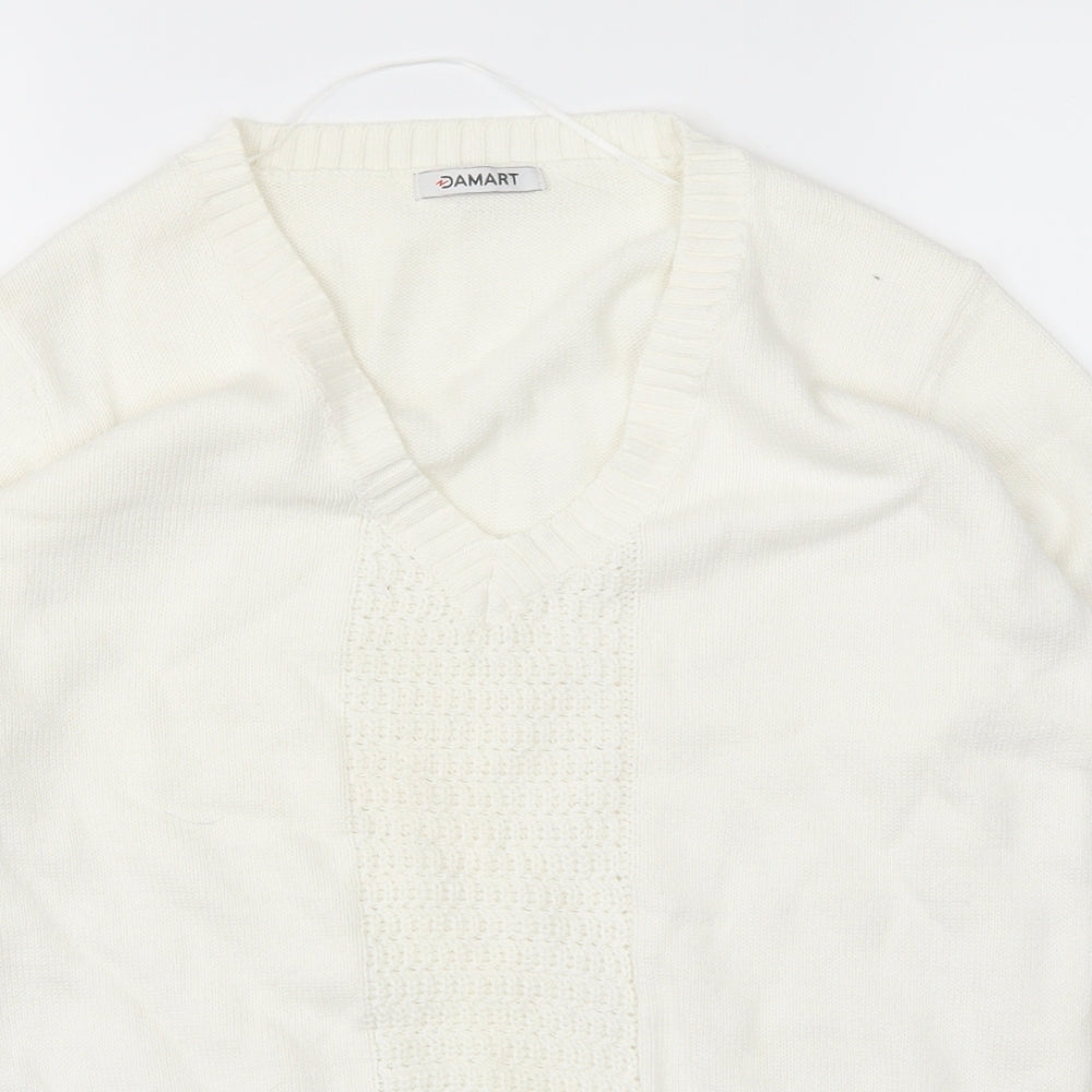 Damart Womens White  Knit Pullover Jumper Size 10
