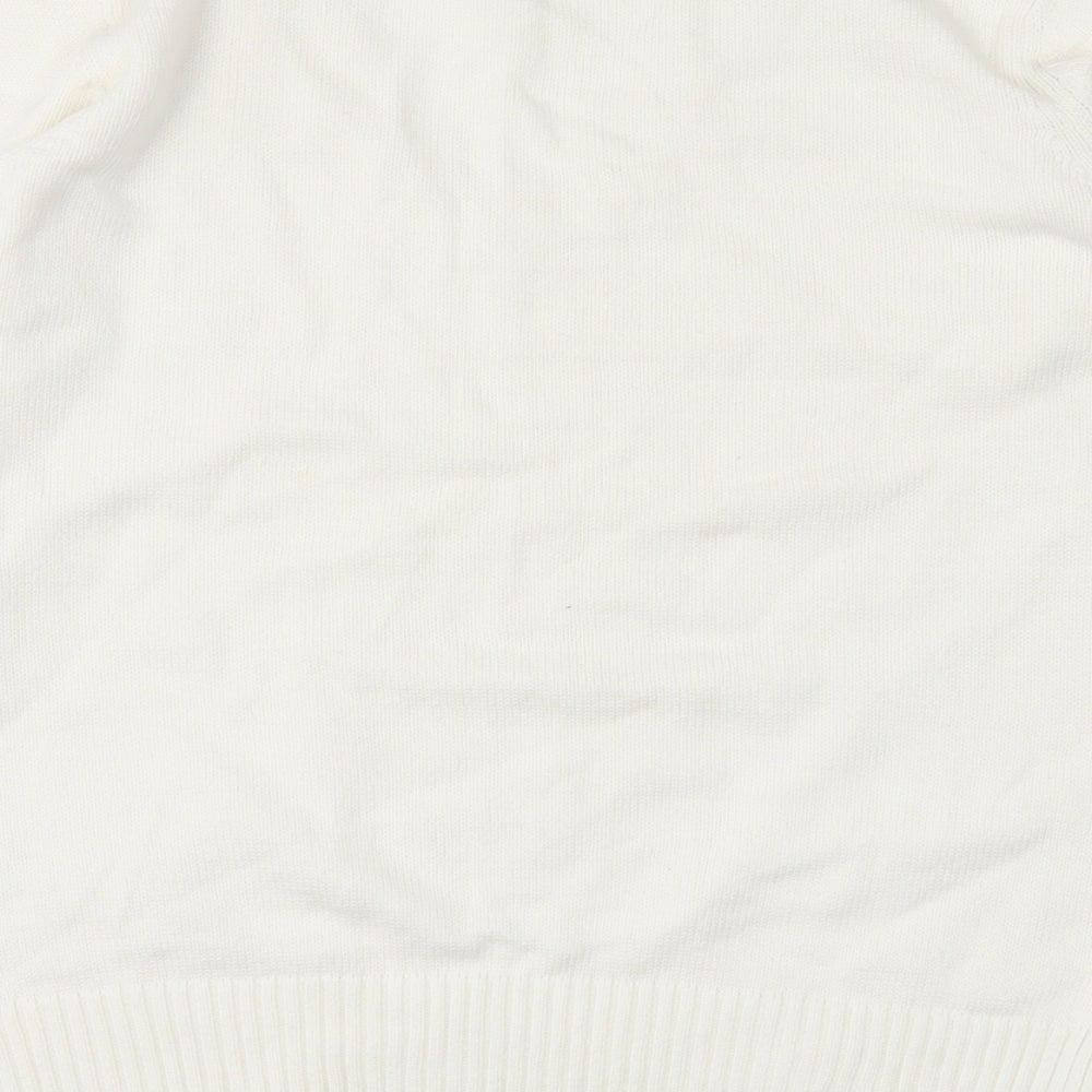 Damart Womens White  Knit Pullover Jumper Size 10