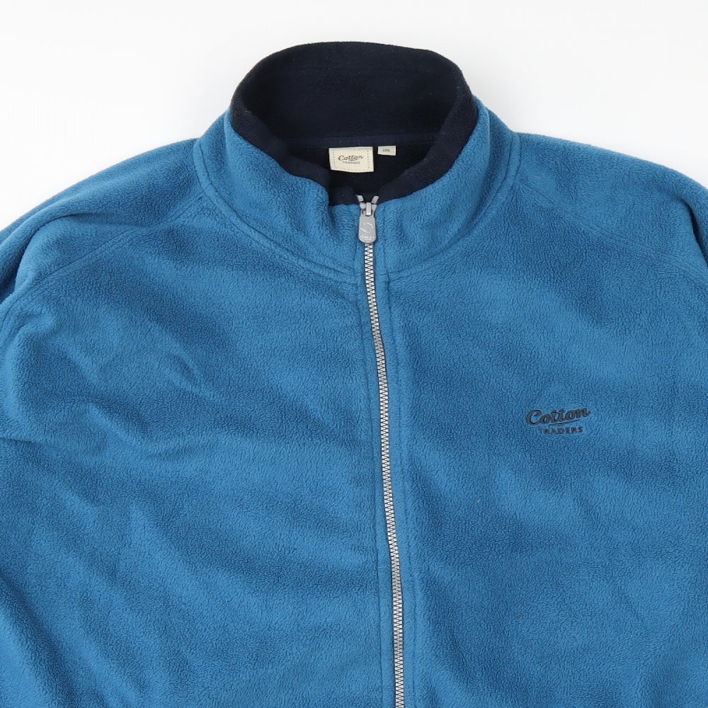 Cotton Mens Blue   Full Zip Jumper Size 2XL