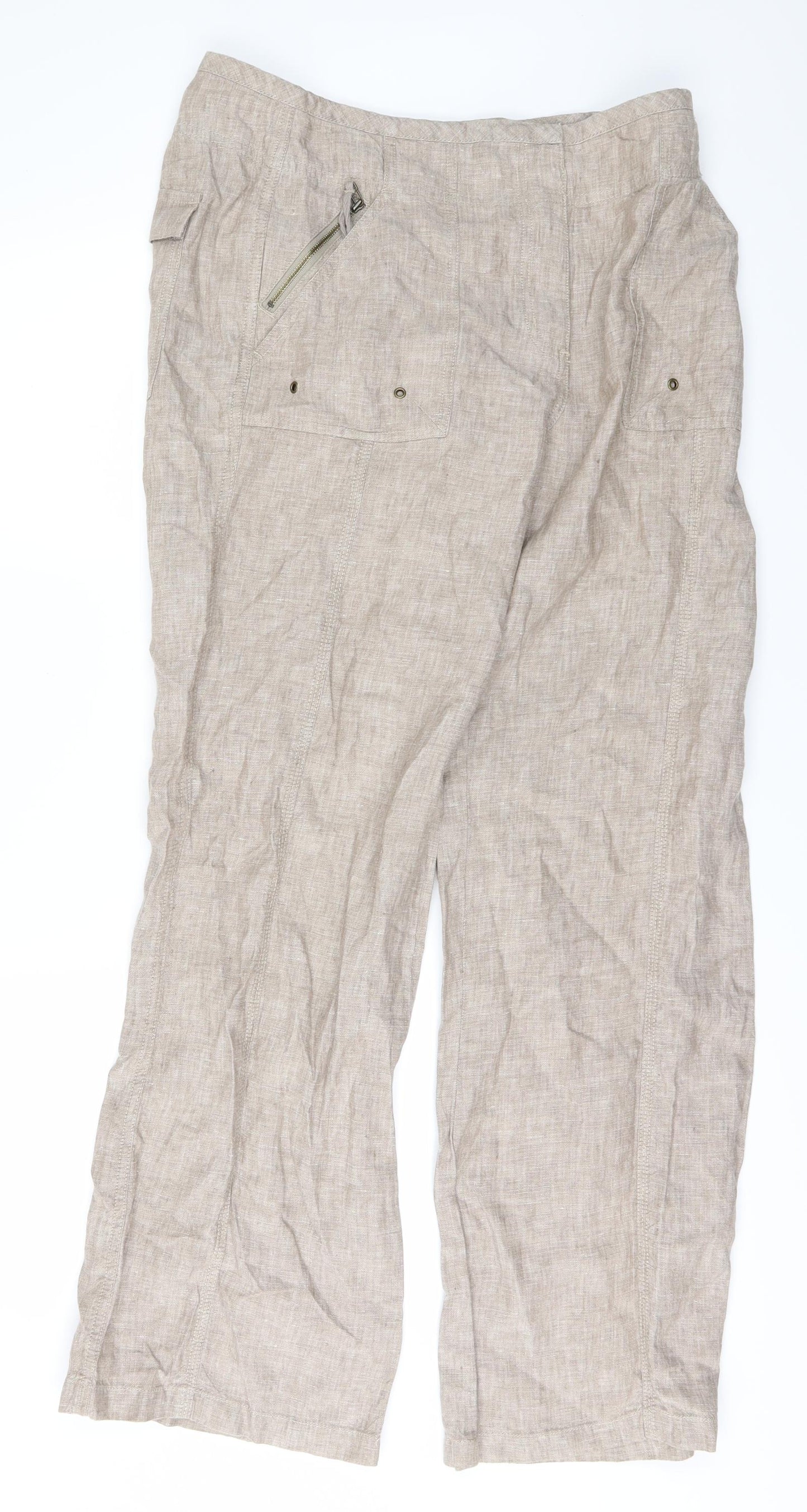 Per Una Womens Brown   Trousers  Size 12 L31 in