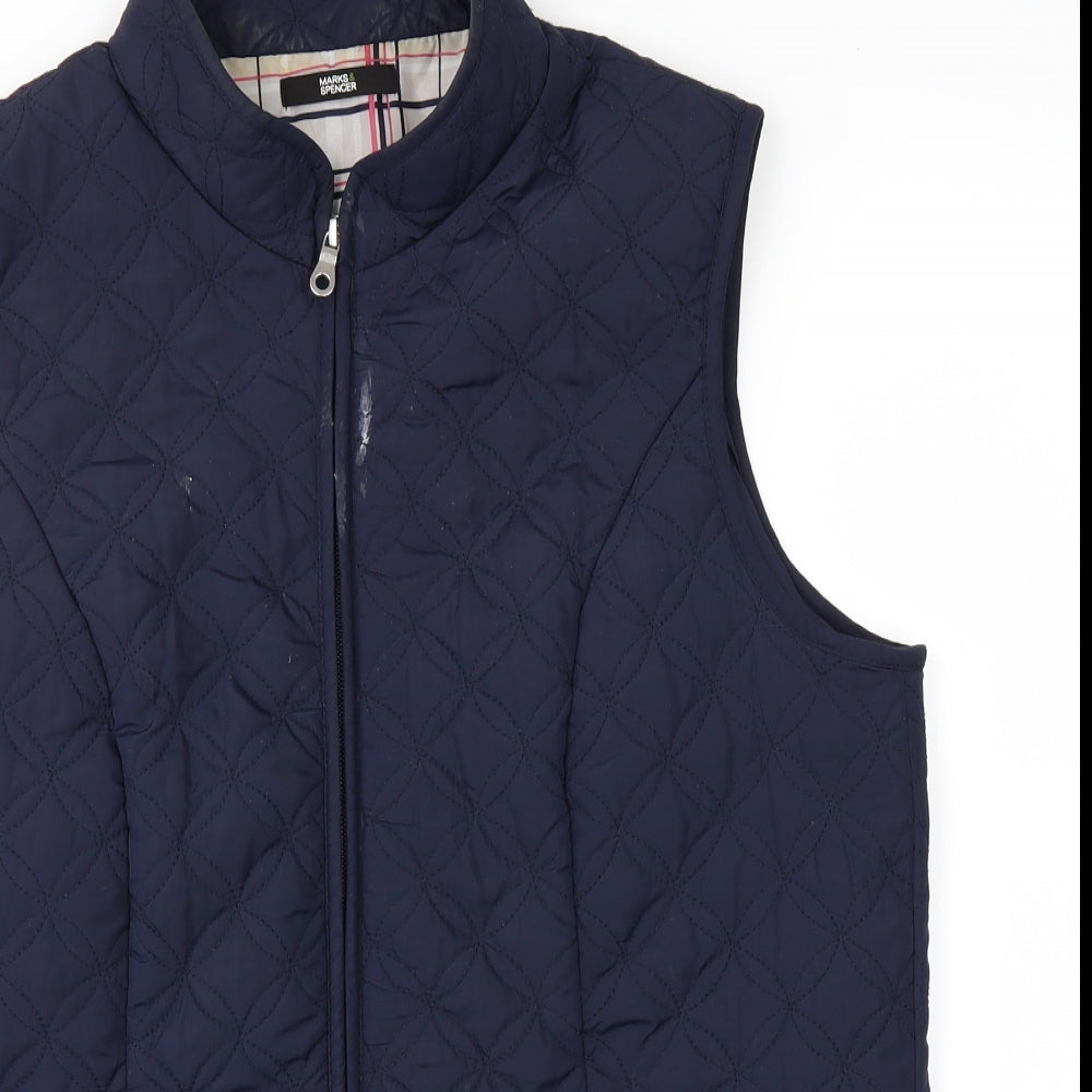 Marks and Spencer Womens Purple   Puffer Jacket Waistcoat Size 14