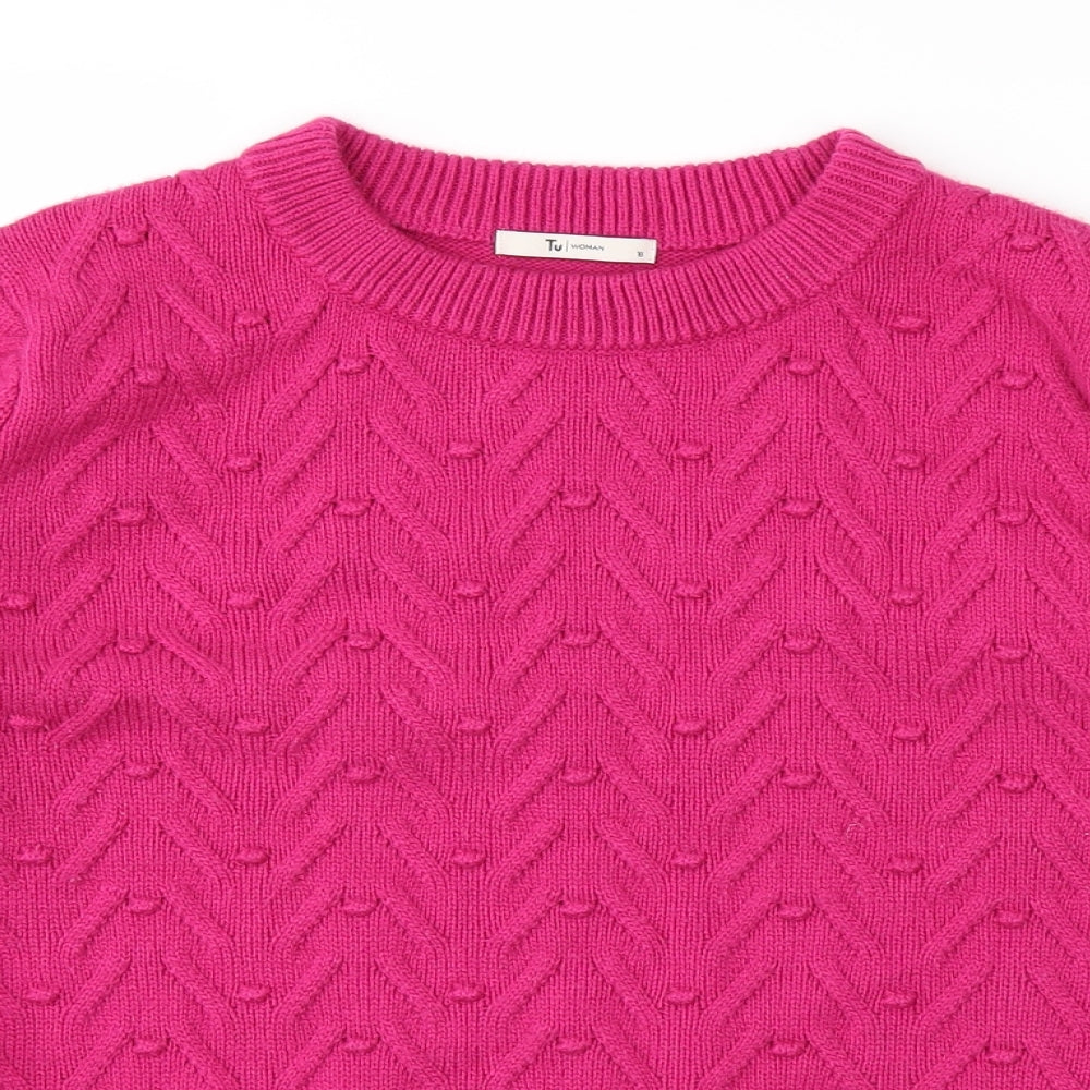 TU Womens Pink  Knit Pullover Jumper Size 18