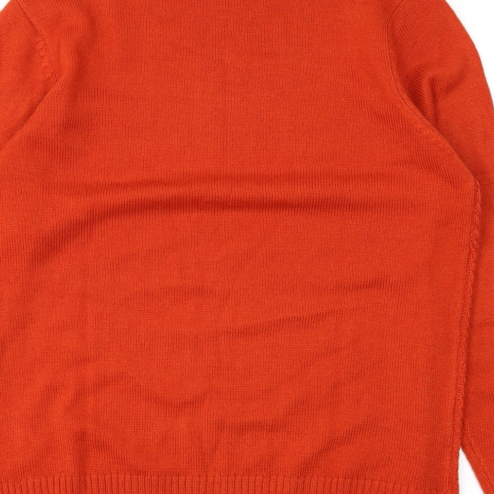 Isle Essentials Womens Orange  Knit Pullover Jumper Size 14
