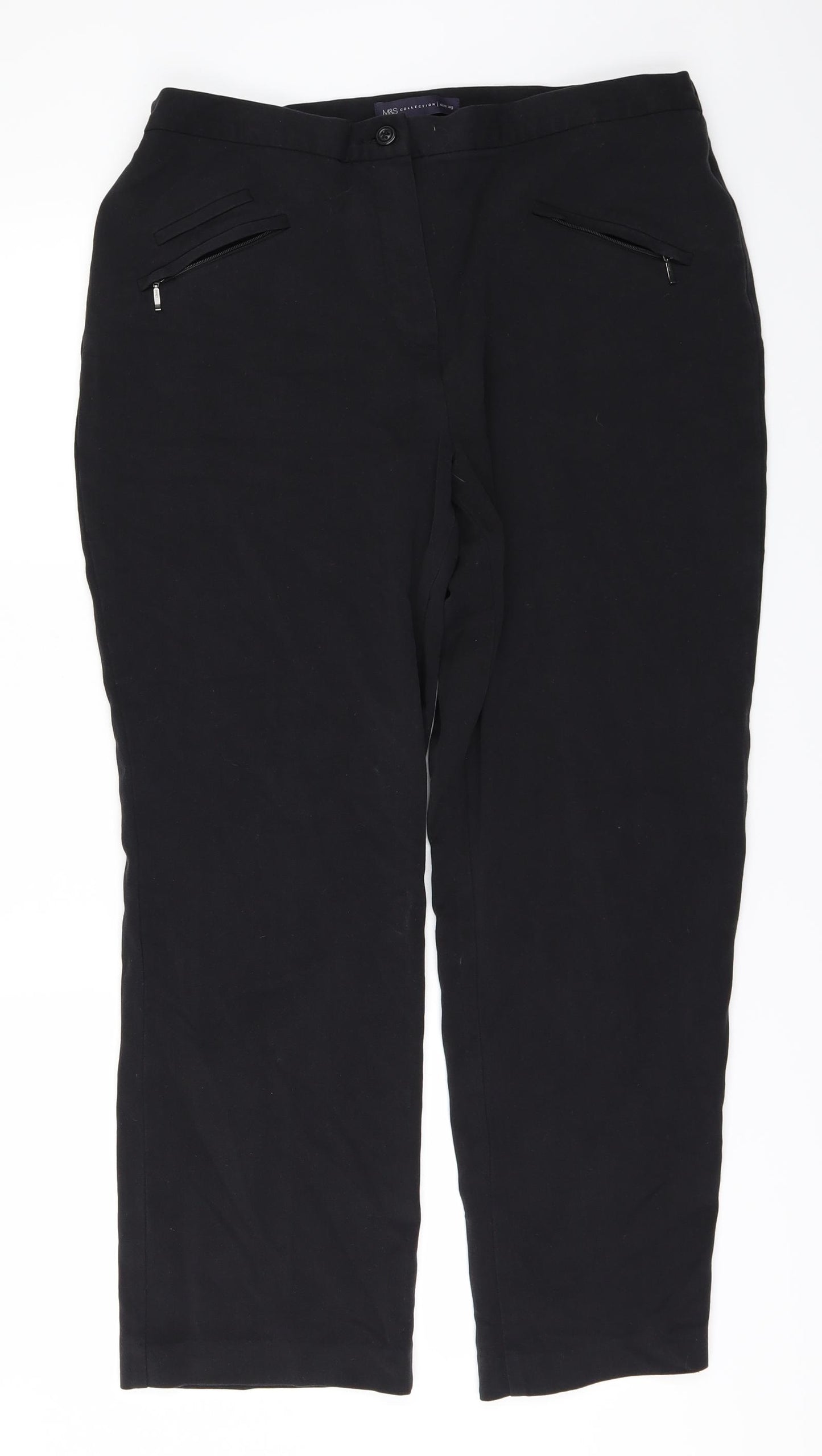 Marks and Spencer Womens Black   Trousers  Size 14 L25 in