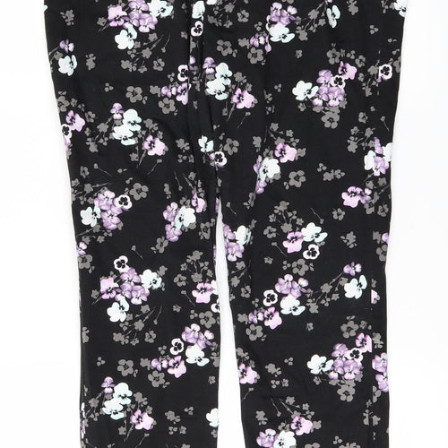 Redherring Womens Black Floral  Trousers  Size 10 L28 in