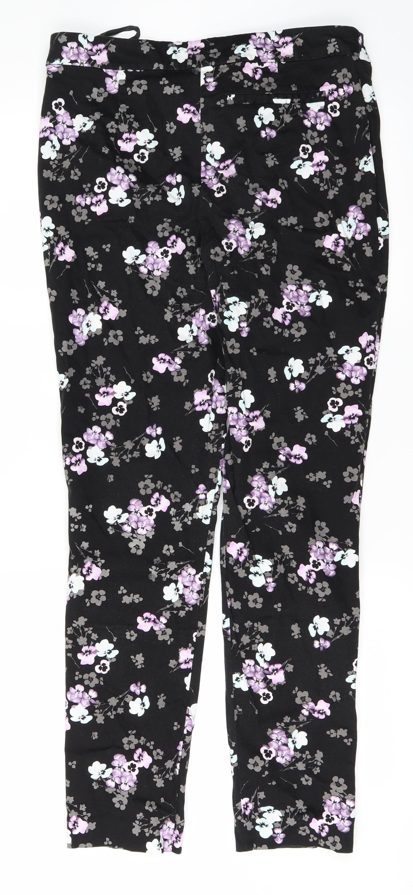 Redherring Womens Black Floral  Trousers  Size 10 L28 in
