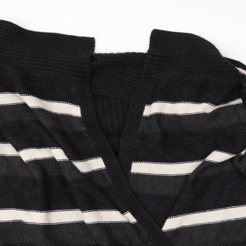 Savior Womens Black Striped Knit Cardigan Jumper Size 14