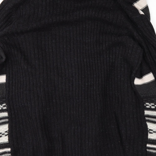 Savior Womens Black Striped Knit Cardigan Jumper Size 14