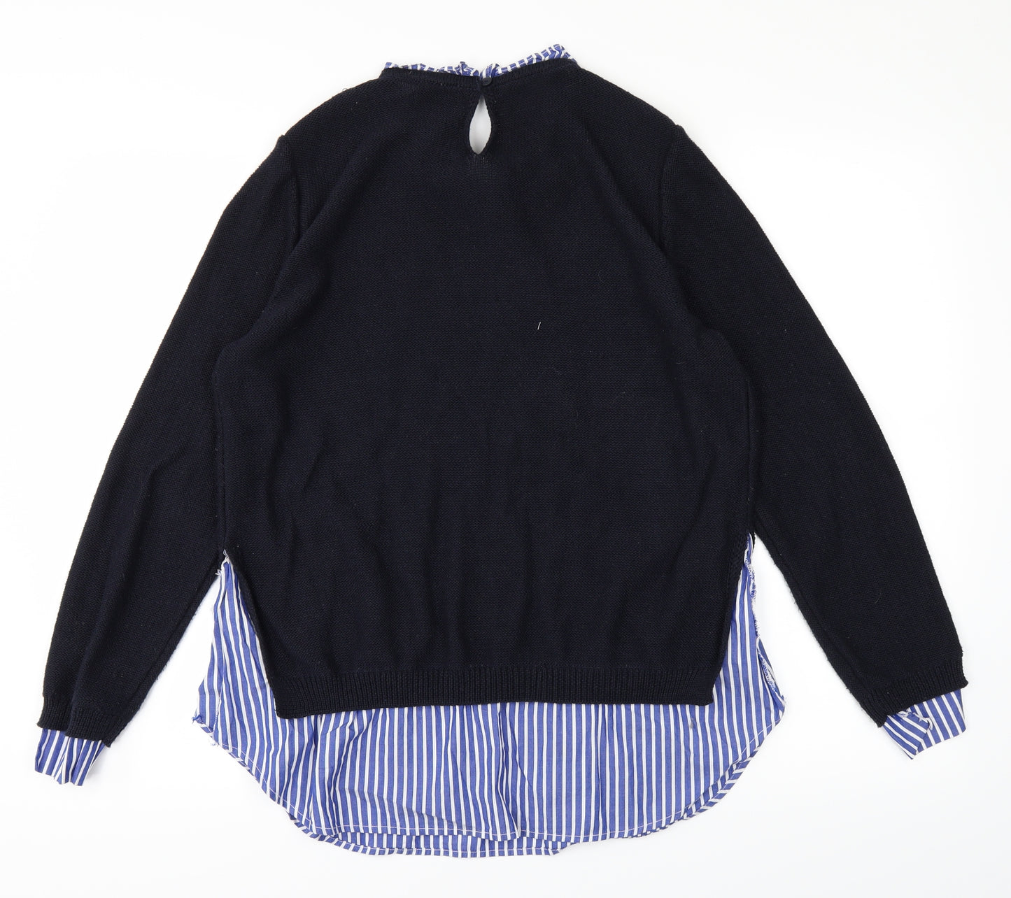 Papaya Womens Blue  Knit Basic T-Shirt Size 16