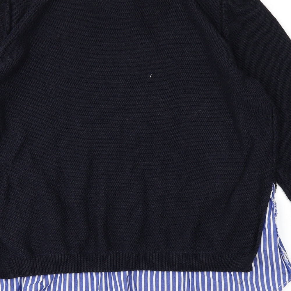 Papaya Womens Blue  Knit Basic T-Shirt Size 16