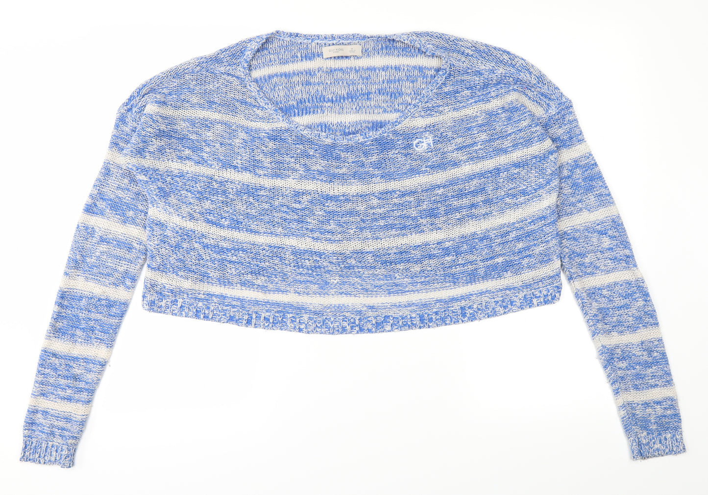 Gilly Hicks Womens Blue Striped Knit Pullover Jumper Size M