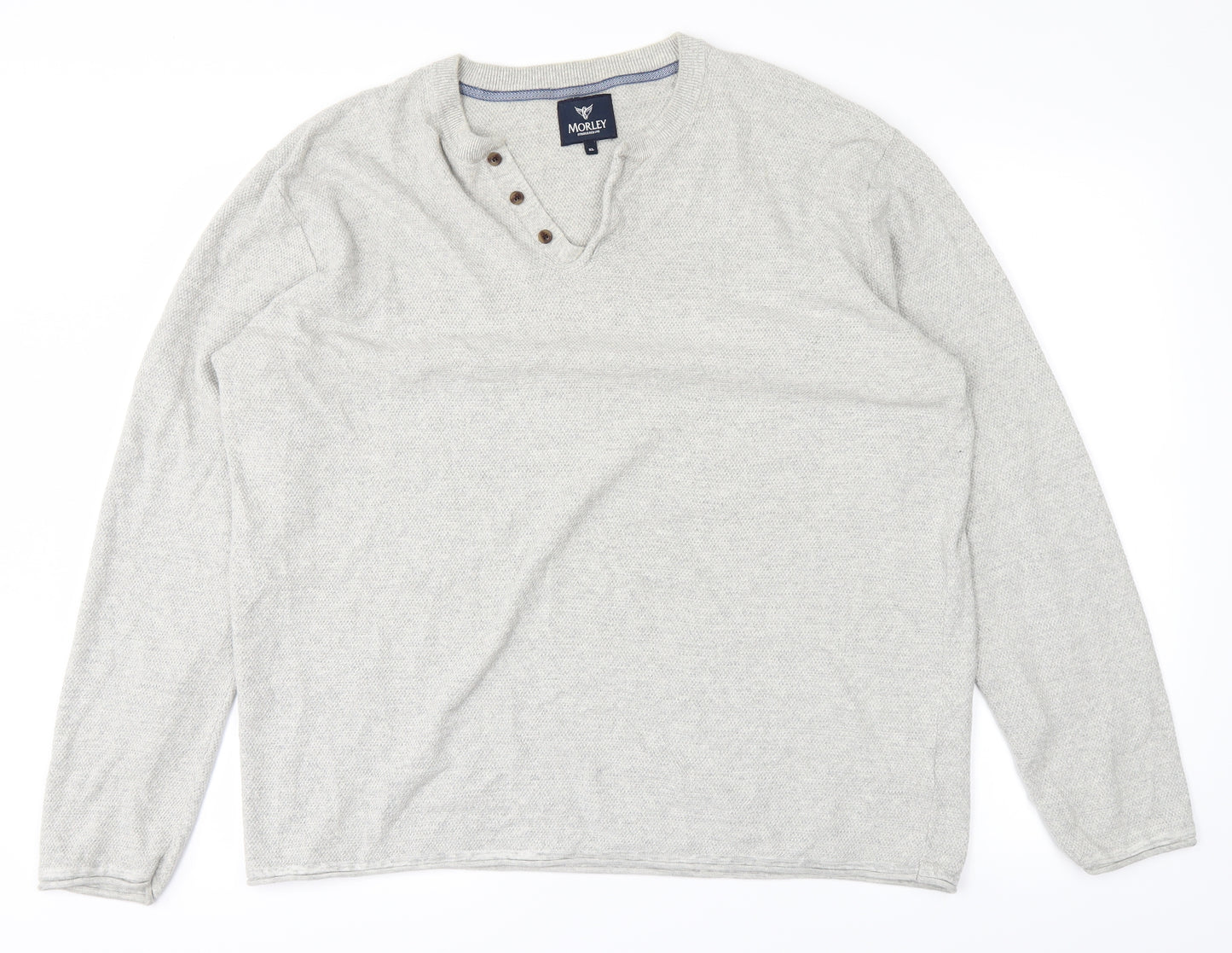 Morley Mens Grey  Knit Pullover Jumper Size XL