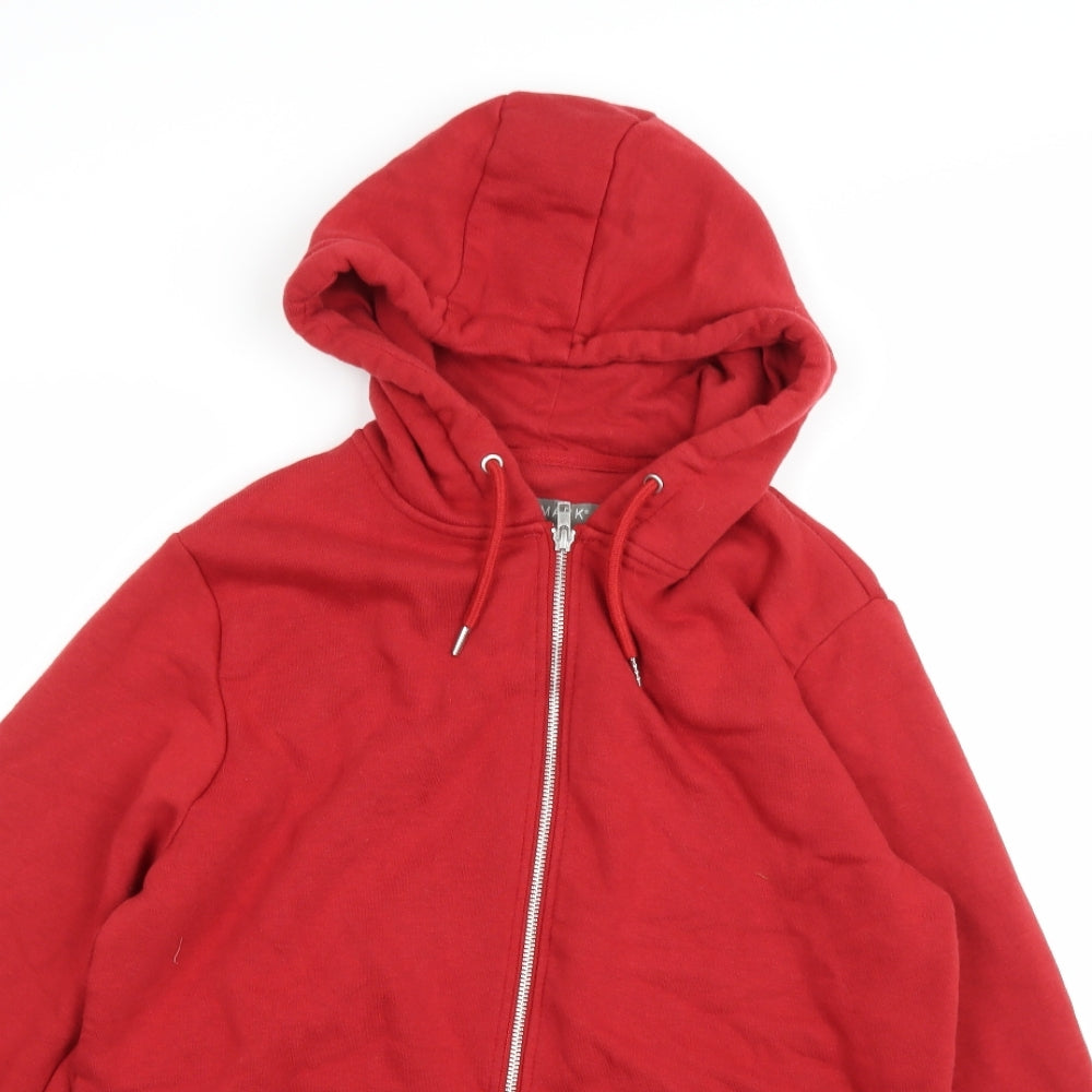 Primark Womens Red  Jersey Full Zip Hoodie Size M