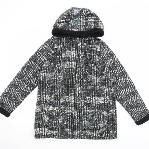 Preworn Womens Green Check Fleece Full Zip Hoodie Size S