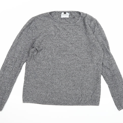 Topman Mens Grey  Knit Pullover Jumper Size L
