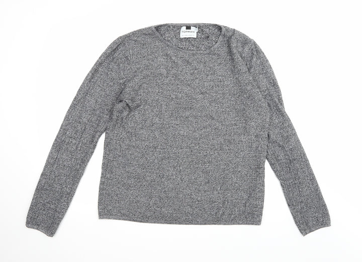Topman Mens Grey Knit Pullover Jumper Size L