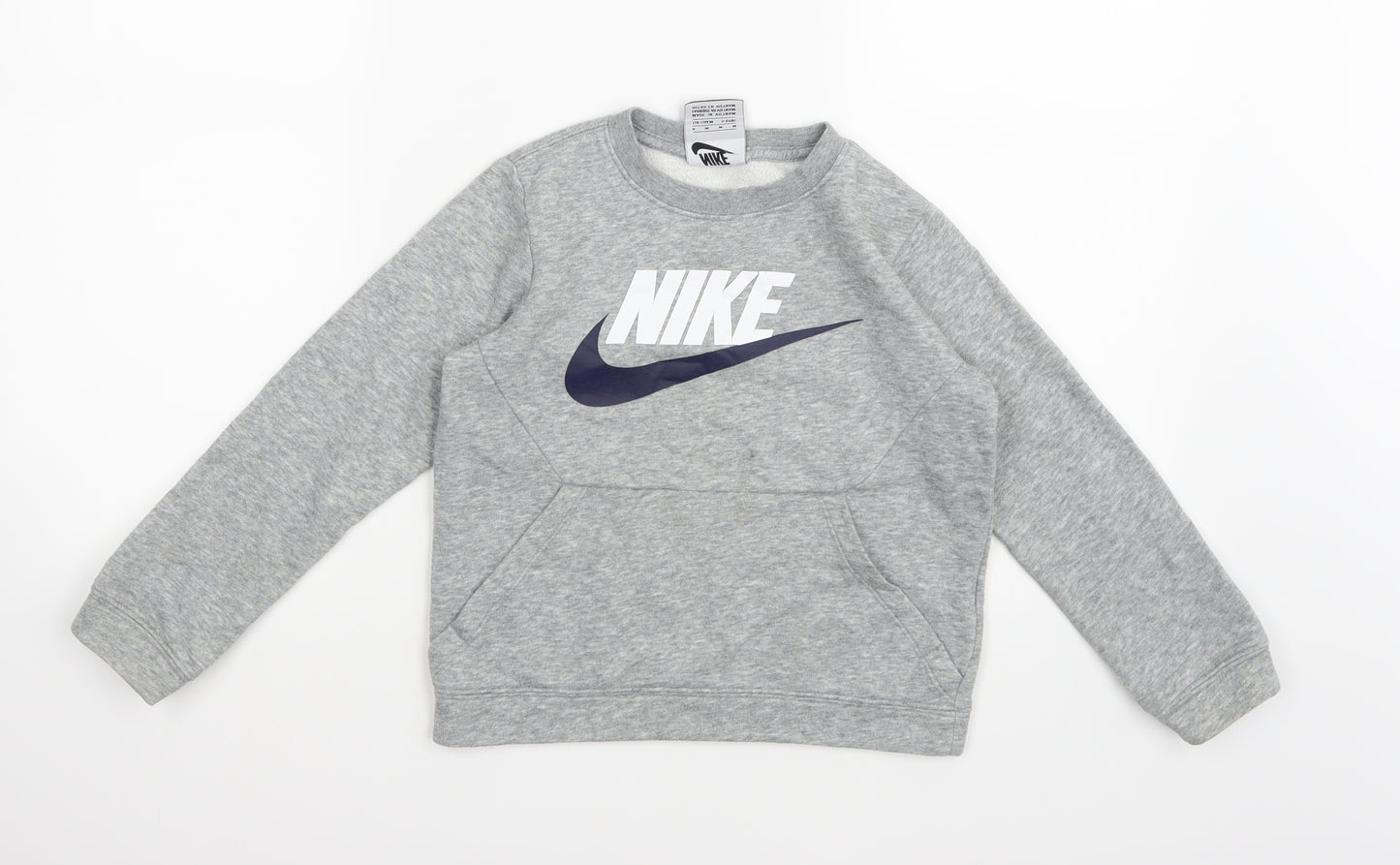 Nike Boys Grey  Jersey Pullover Sweatshirt Size 5-6 Years