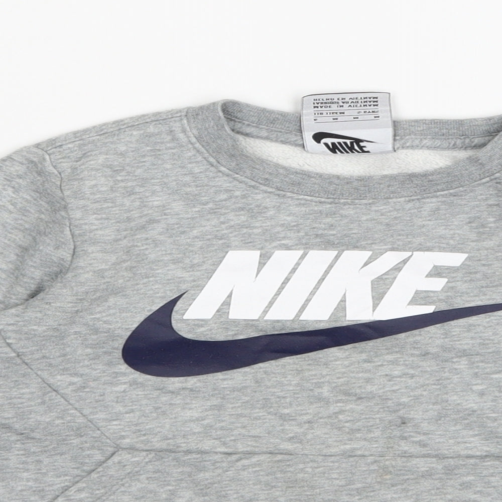 Nike Boys Grey  Jersey Pullover Sweatshirt Size 5-6 Years
