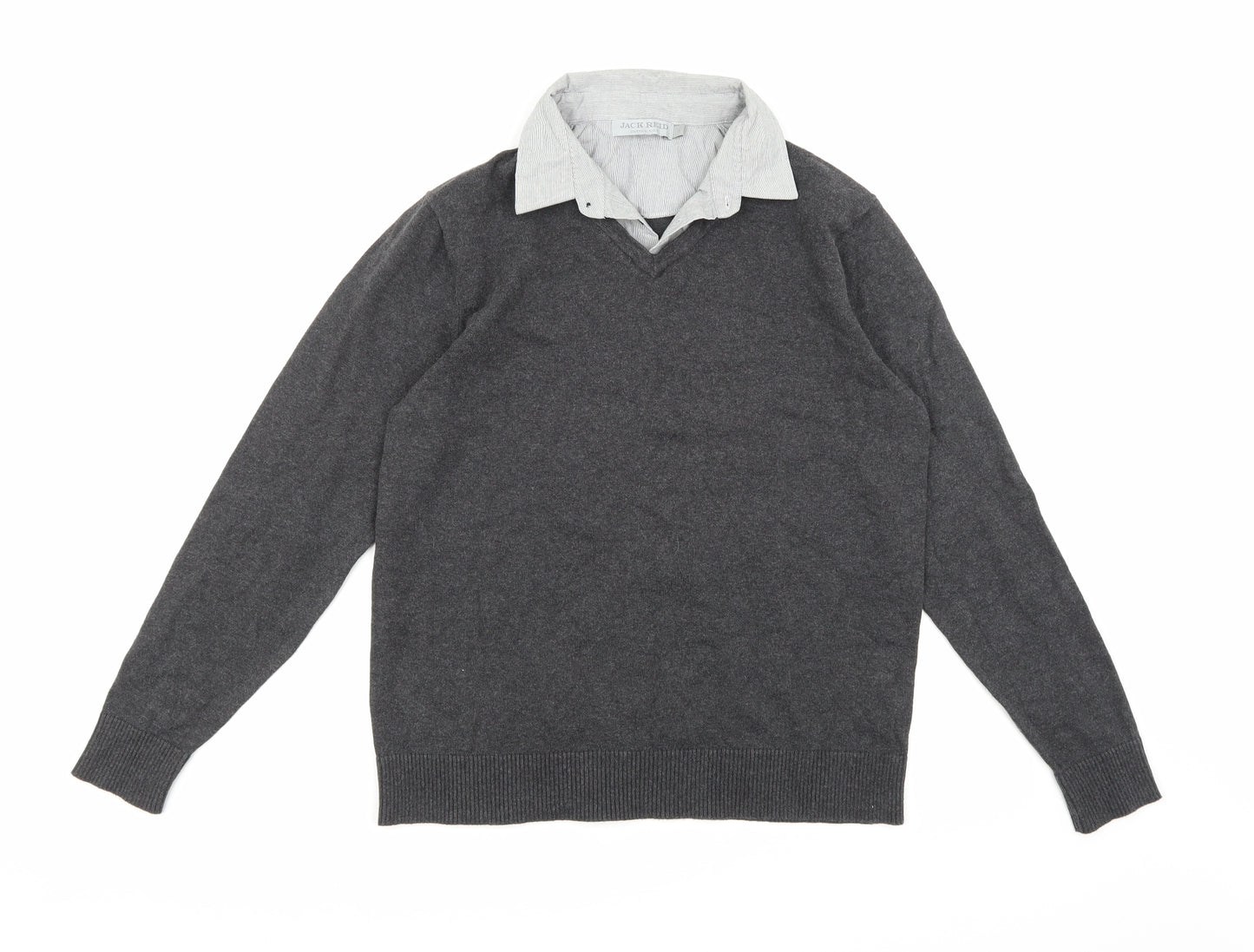 Jack Reid Mens Grey  Knit Pullover Jumper Size S