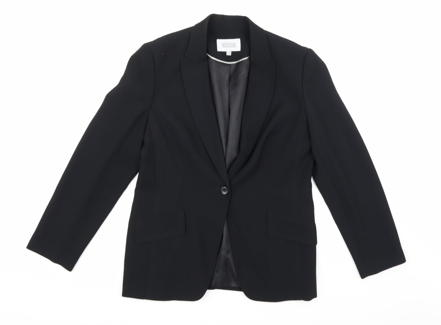 NEXT Womens Black  Rayon Jacket Suit Jacket Size 14