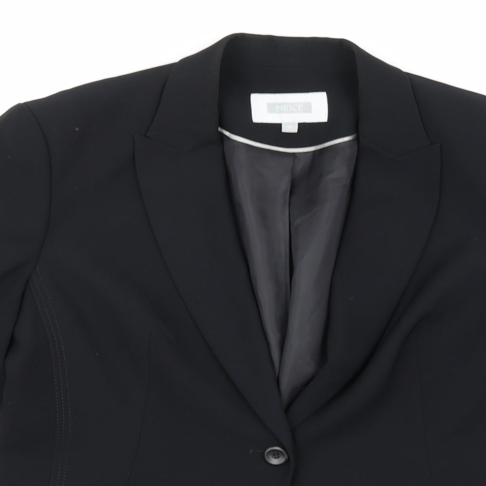 NEXT Womens Black  Rayon Jacket Suit Jacket Size 14