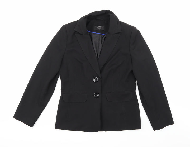 BHS Womens Black Rayon Jacket Suit Jacket Size 12
