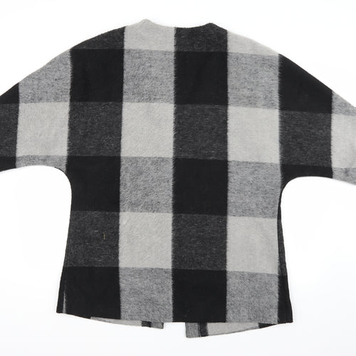 Classic Womens Grey Check Knit Cardigan Jumper Size 14