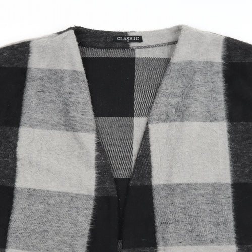 Classic Womens Grey Check Knit Cardigan Jumper Size 14