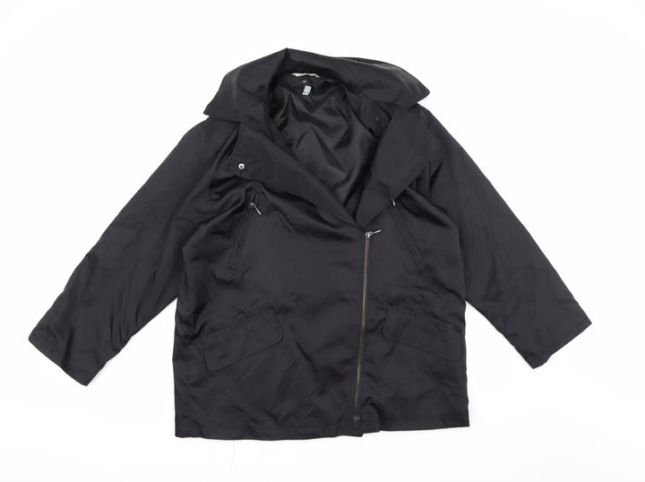 Preworn Womens Black Overcoat Coat Size 10