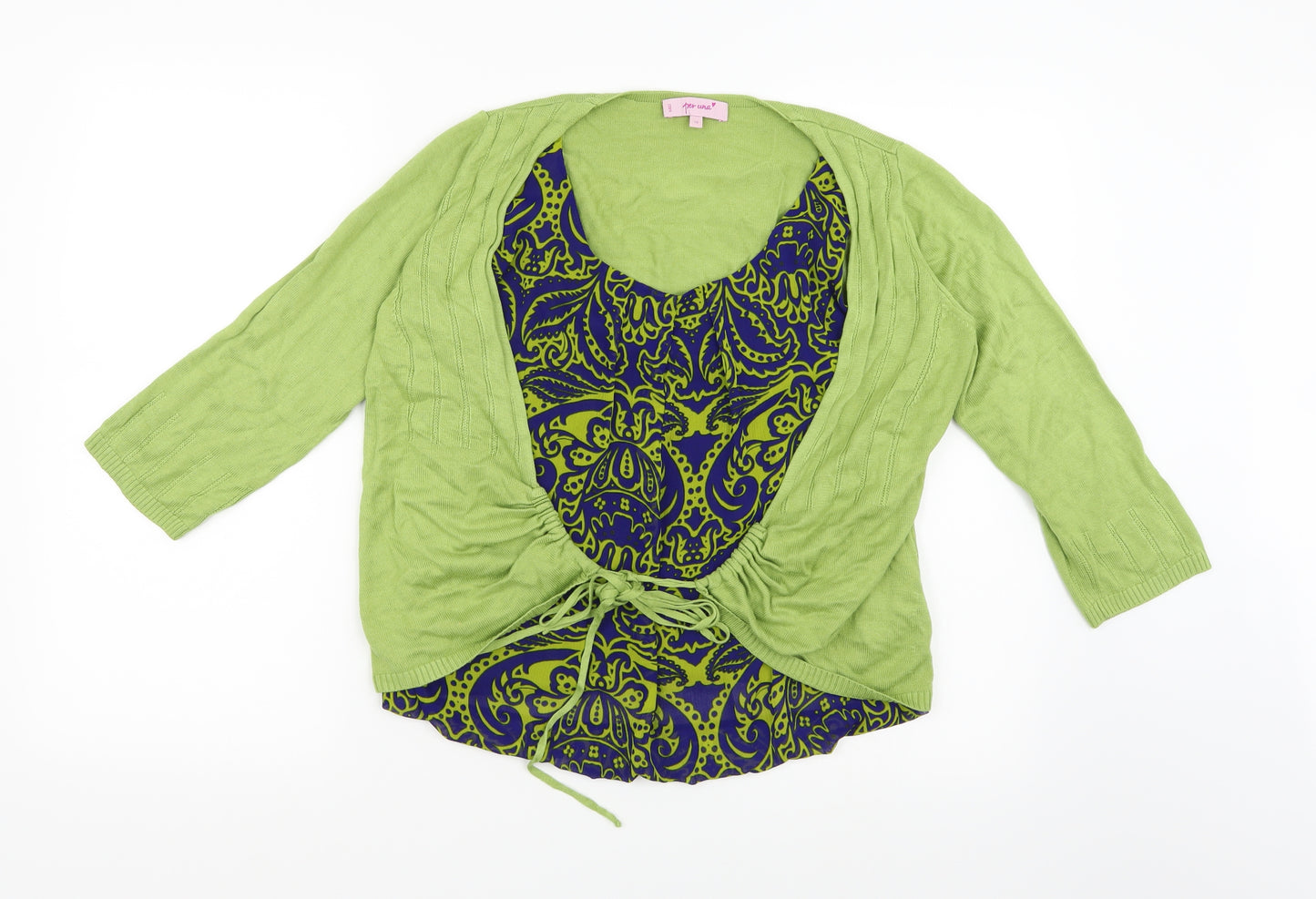 Per Una Womens Multicoloured Geometric Knit Cardigan Jumper Size 10