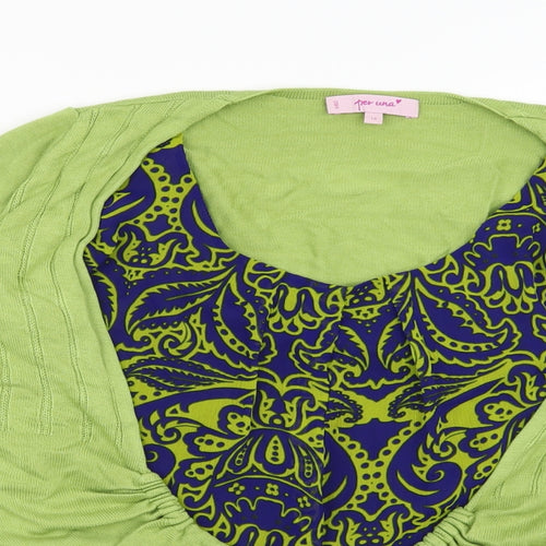 Per Una Womens Multicoloured Geometric Knit Cardigan Jumper Size 10