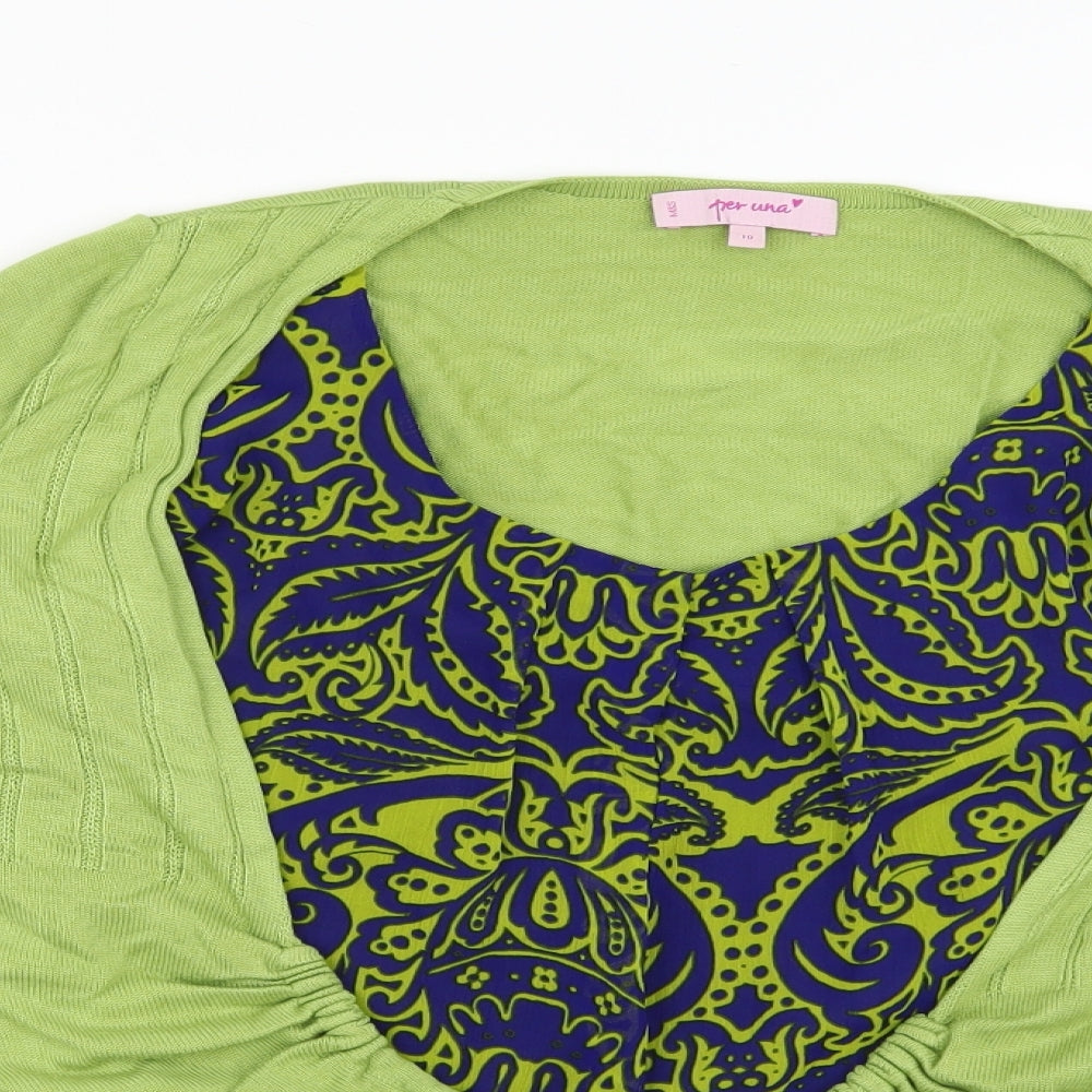 Per Una Womens Multicoloured Geometric Knit Cardigan Jumper Size 10