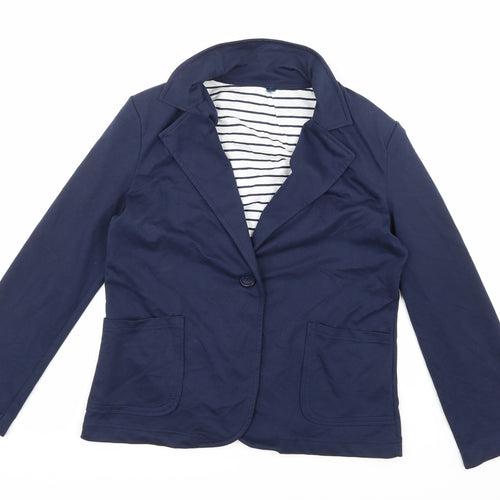 TU Womens Blue Striped  Jacket Blazer Size 10