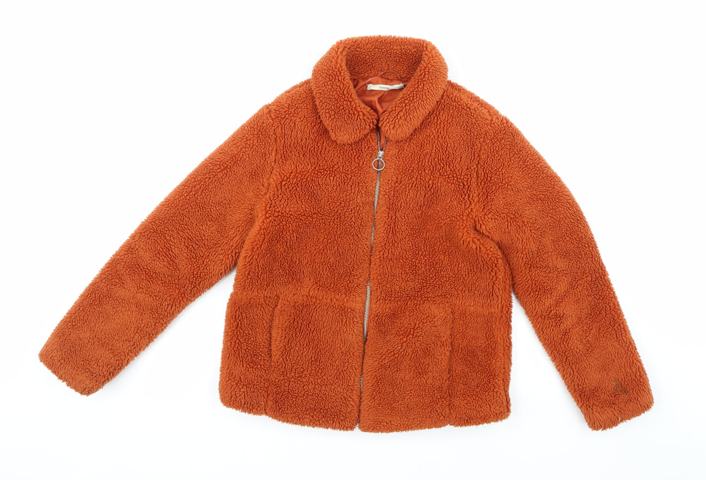 George Girls Orange  Fleece Jacket  Size 11-12 Years