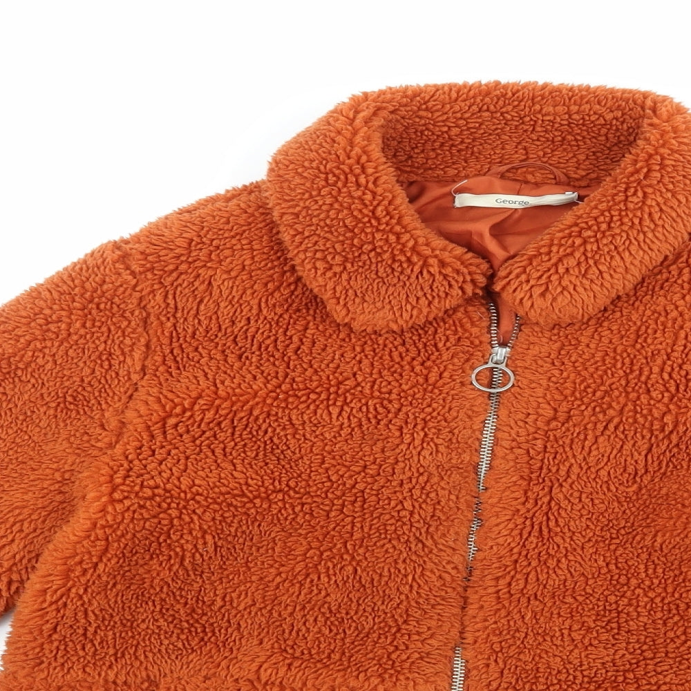 George Girls Orange  Fleece Jacket  Size 11-12 Years