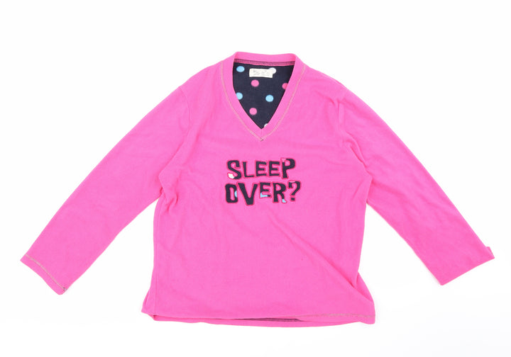 love to lounge Girls Pink Solid Top Pyjama Top Size 10-11 Years