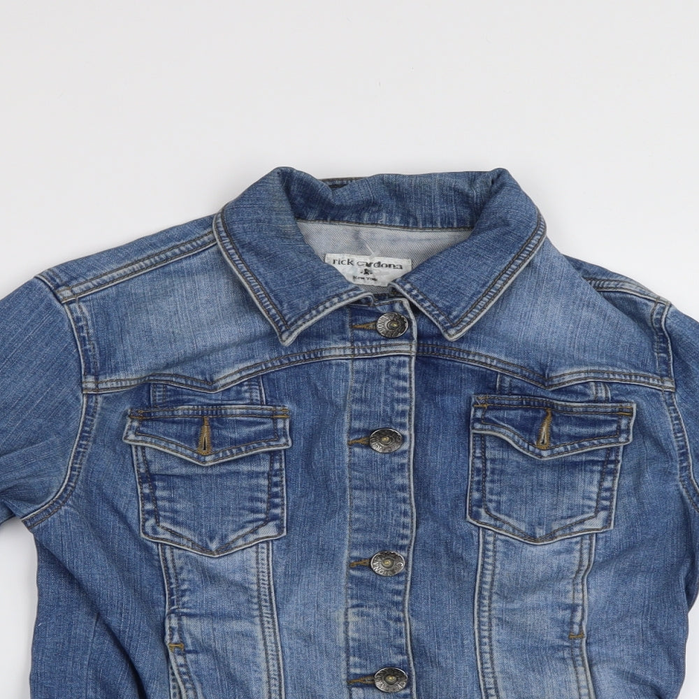 Rick Cardona Womens Blue   Overcoat Coat Size 10