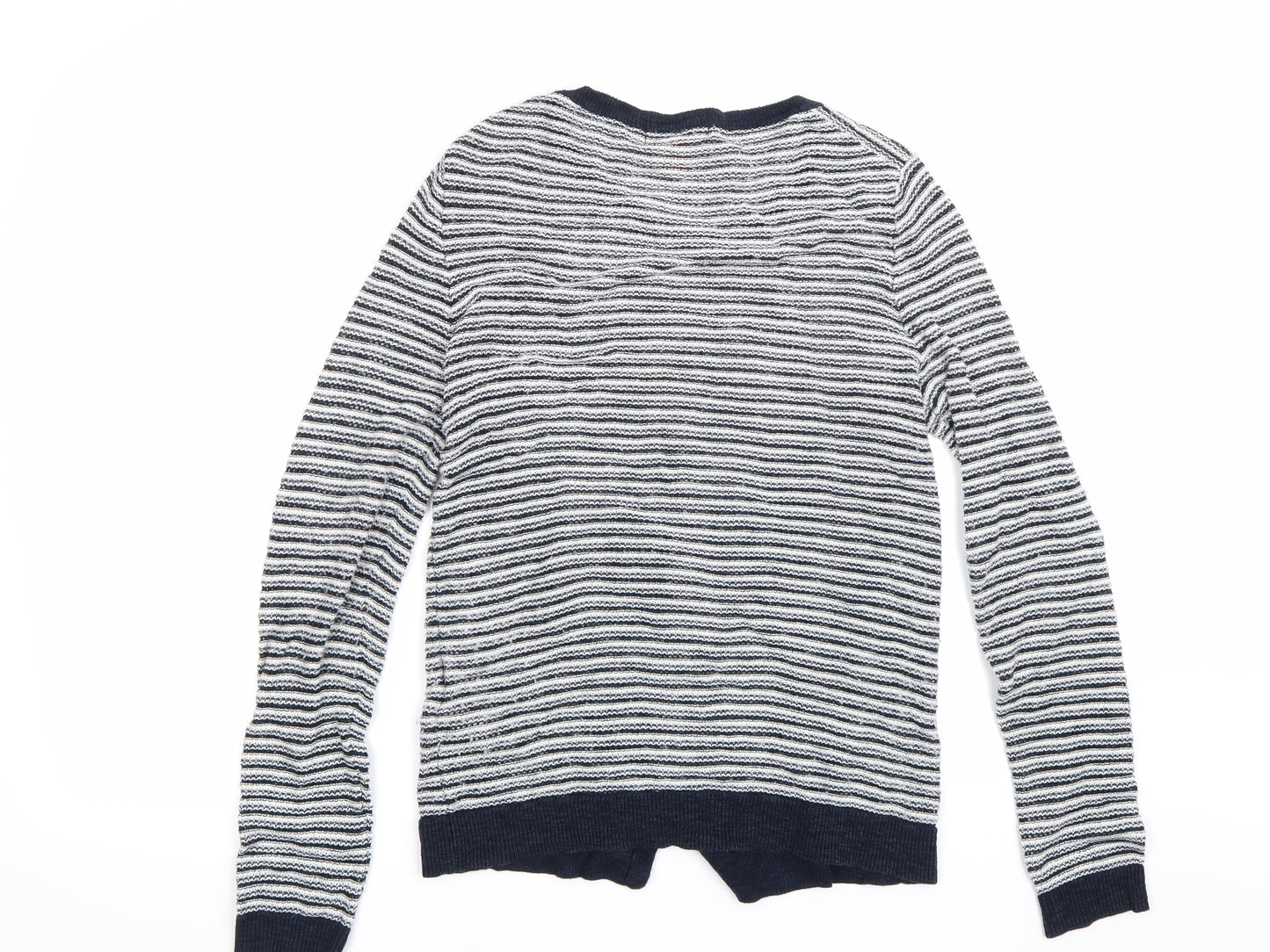 Joe Fresh Womens White Striped  Cardigan Jumper Size 12