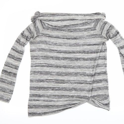 Papaya Womens Grey Striped  Pullover Jumper Size 10