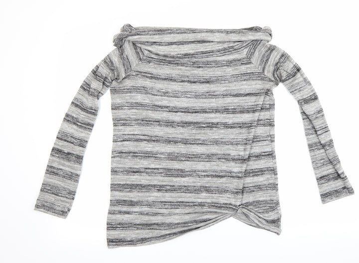 Papaya Womens Grey Striped  Pullover Jumper Size 10