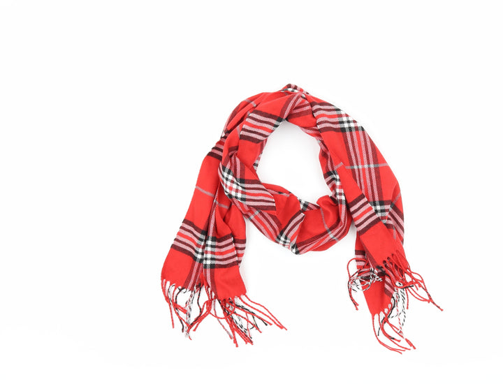 Preworn Womens Red Check Scarf