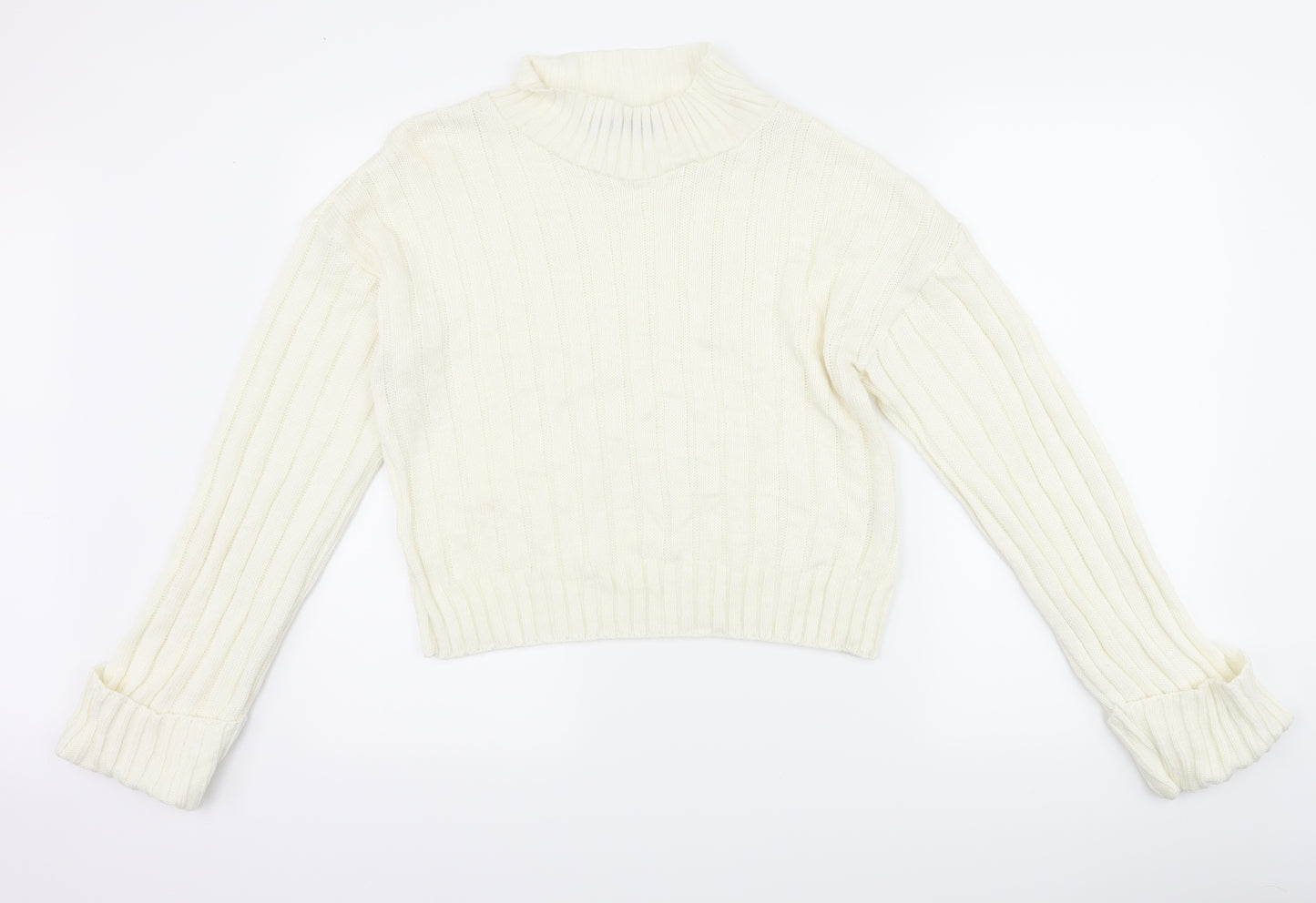 Boohoo Womens White   Pullover Jumper Size S