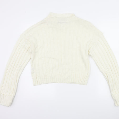Boohoo Womens White   Pullover Jumper Size S