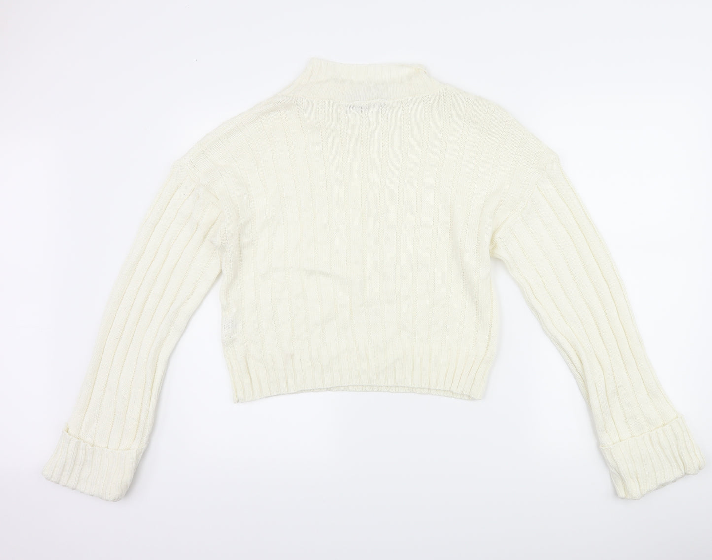 Boohoo Womens White   Pullover Jumper Size S